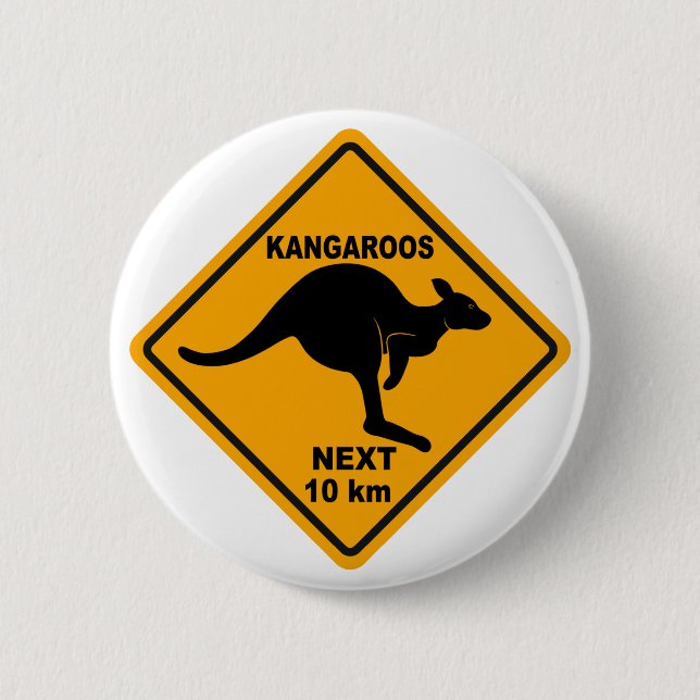 Badge Rond 5 Cm Kangourous 10 prochains kilomètres (Devant)