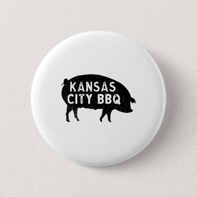 Badge Rond 5 Cm Kansas City Pig Bbq (Devant)