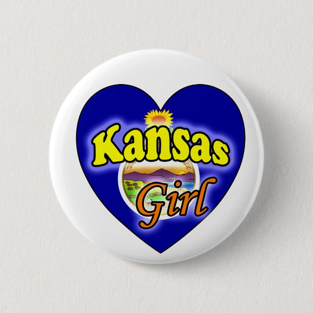 Badge Rond 5 Cm Kansas Girl (Devant)
