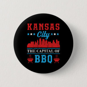 Badge Rond 5 Cm Kansas Ville Capitale Du Barbecue