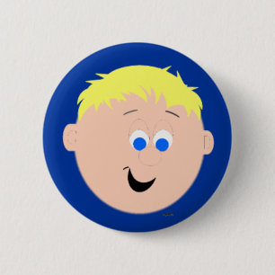 Badge Rond 5 Cm Kapskids face à garçon Blonde Hair Bouton Bouton B