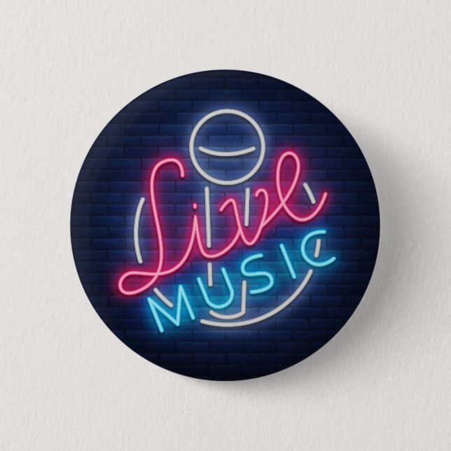 Badge Rond 5 Cm Karaoke Neon Éclairage Mot Courbé Art Texte (Devant)