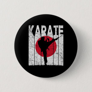 Badge Rond 5 Cm Karaté Arts Martiaux Vintages Retro Karate Japonai