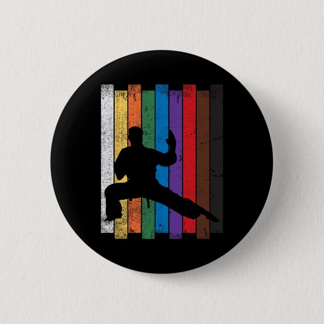 Badge Rond 5 Cm Karate Belt Rank Voyage (Devant)