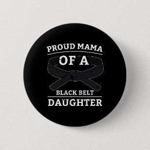Badge Rond 5 Cm Karate Black Belt Fille Mama Cadeau Arts Martiaux
