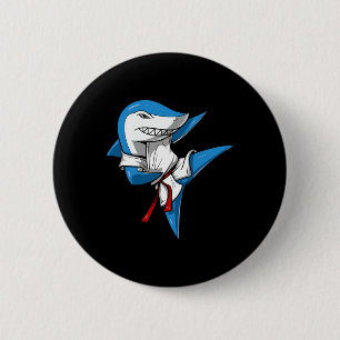 Badge Rond 5 Cm Karate de requin Arts martiaux Kickboxing Jiu-jits