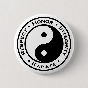 Badge Rond 5 Cm Karaté d'intégrité d'honneur de respect
