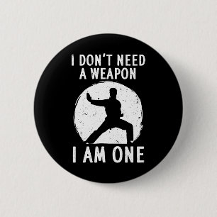 Badge Rond 5 Cm Karaté Drôle Hommes Femmes Karate Ceinture Noire M