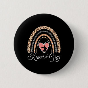 Badge Rond 5 Cm Karate Gigi Boho Arc-en-ciel Drôle Karate Gigi