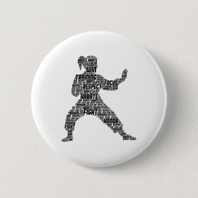 Badge Rond 5 Cm Karate Girl Kids (Devant)
