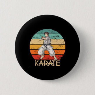 Badge Rond 5 Cm Karate Grunge Design Karate Fighter fait poinçon d