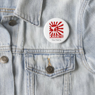 Badge Rond 5 Cm Karate Martial Arts avec design Vintage japonais