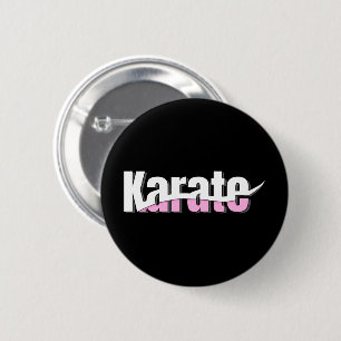 Badge Rond 5 Cm Karate Martial Arts Girl Rose