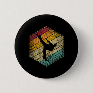 Badge Rond 5 Cm Karate Martial Arts Retro Style Vintage les années