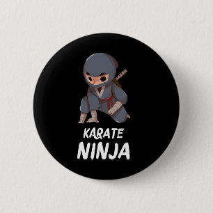 Badge Rond 5 Cm Karate Ninja Boy Funny Arts Martiaux Sports