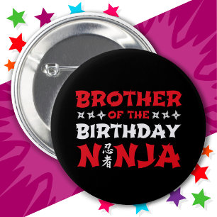 Badge Rond 5 Cm Karate Party Enfants Frère de l'Anniversaire Ninja