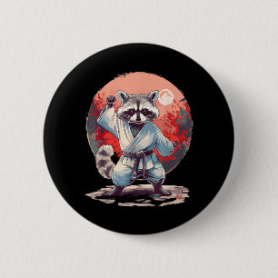Badge Rond 5 Cm Karaté Raton Animal Mma Taekwondo Arts Martiaux