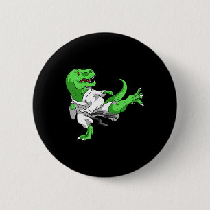 Badge Rond 5 Cm Karate T-rex Dino Elève Dinosaure Professeur Karat