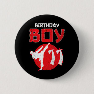 Badge Rond 5 Cm Karate Taekwondo 11 ans Anniversaire Martial Art