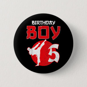 Badge Rond 5 Cm Karate Taekwondo 5 Ans Anniversaire Arts Martiaux