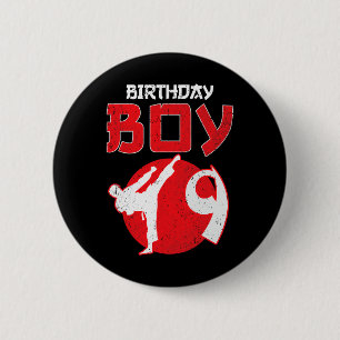 Badge Rond 5 Cm Karate Taekwondo 9 Ans Anniversaire Arts Martiaux