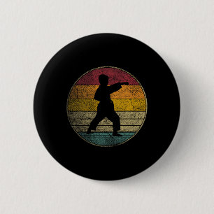 Badge Rond 5 Cm Karate Vintage détendu Rétro Silhouette les années