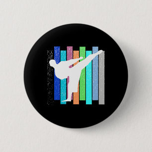 Badge Rond 5 Cm Karate vintage Judo Kickboxling Hommes femmes