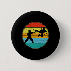 Badge Rond 5 Cm Karate vintage Kids Martial Arts Fighter Retro Kar