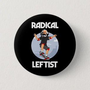 Badge Rond 5 Cm Karl Marx Skateboard Radical Gauche Drôle Marx