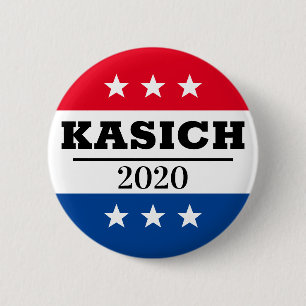 Badge Rond 5 Cm Kasich 2020, le jeu des élections
