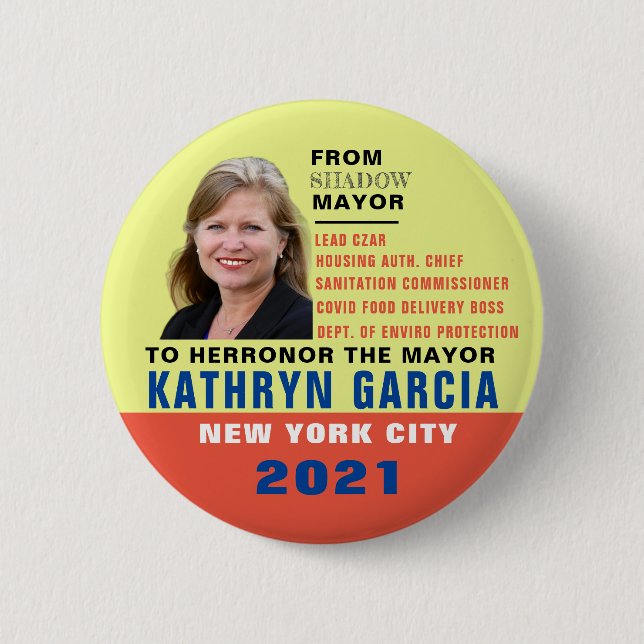 Badge Rond 5 Cm Kathryn Garcia pour le maire de New York 2021 (Devant)