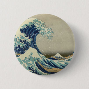 Badge Rond 5 Cm Katsushika Hokusai : La Grande Vague à Kanagawa