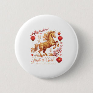 Badge Rond 5 Cm Kawaii 2026 Juste une fille qui aime les chevaux L