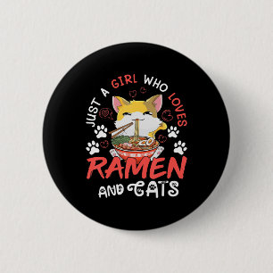 Badge Rond 5 Cm Kawaii Anime Ramen Chat Japonaise Food Girls Offic