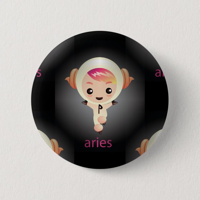 Badge Rond 5 Cm kawaii aries (Devant)