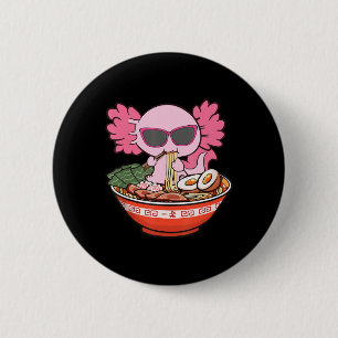 Badge Rond 5 Cm Kawaii Axolotl Manger Ramen nouilles Anime Girls T