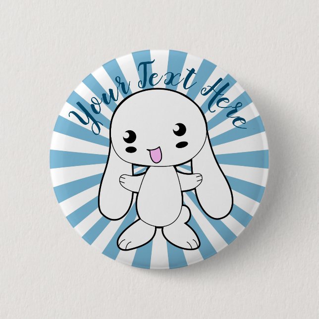 Badge Rond 5 Cm Kawaii Bunny's Hug Custom (Devant)