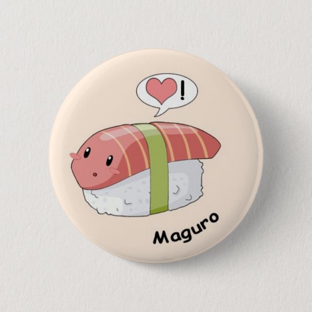 Badge Rond 5 Cm Kawaii de sushi (Devant)