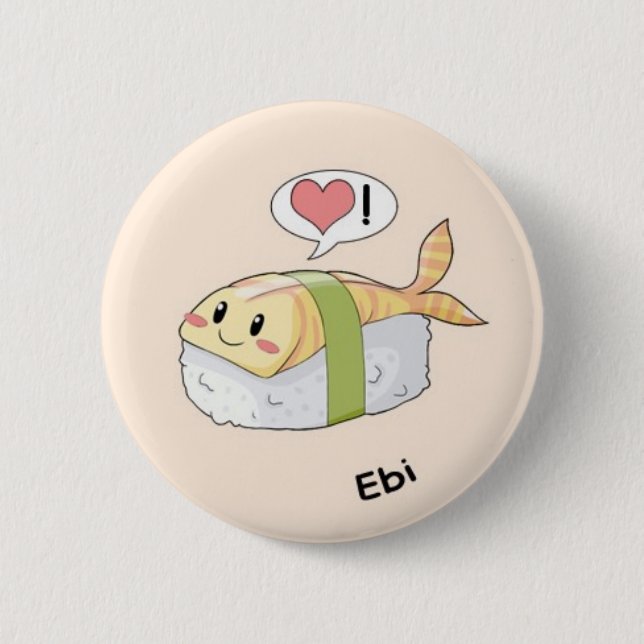Badge Rond 5 Cm Kawaii de sushi (Devant)