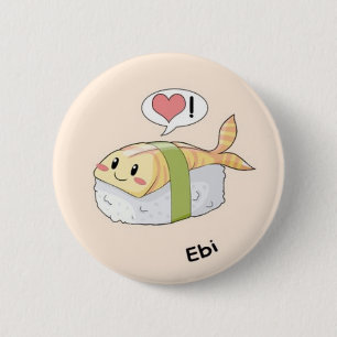 Badge Rond 5 Cm Kawaii de sushi