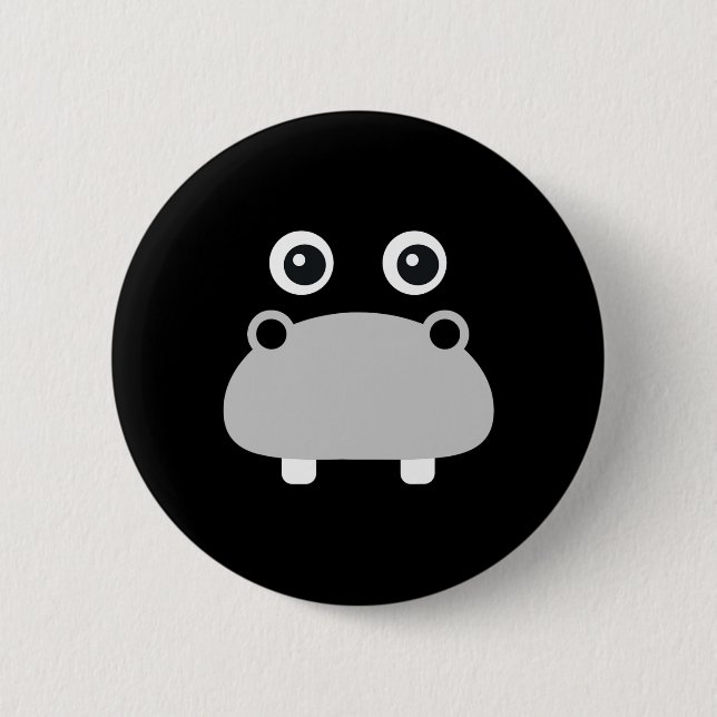 Badge Rond 5 Cm Kawaii Hippo Face Costume Halloween facile garçons (Devant)