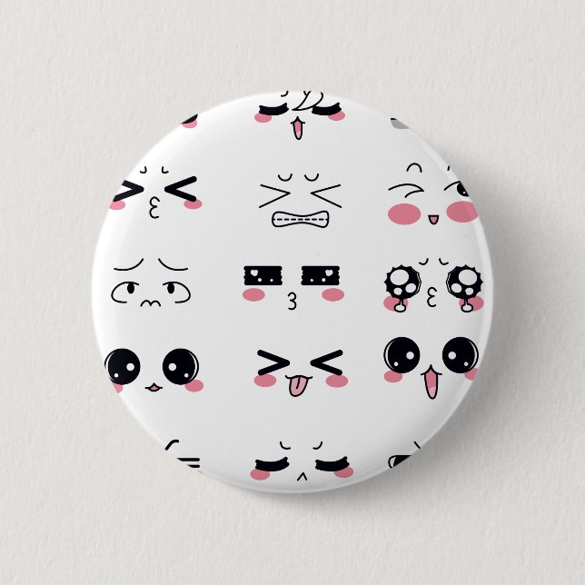 Badge Rond 5 Cm kawaii kaomoji (Devant)