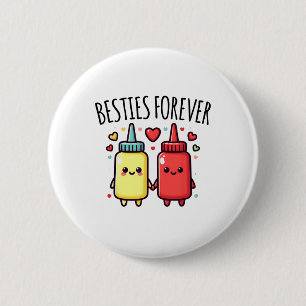 Badge Rond 5 Cm Kawaii Ketchup Et Mustard Funny Bff Correspondant 