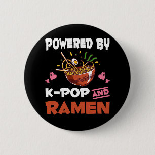 Badge Rond 5 Cm Kawaii Noodles Kpop et Ramen