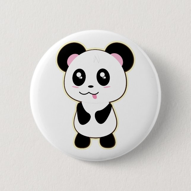 Badge Rond 5 Cm Kawaii Panda mignonne (Devant)