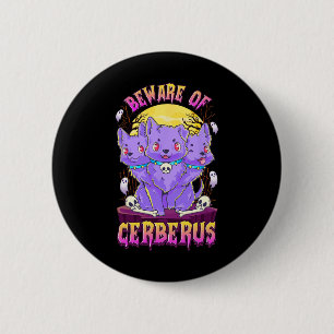 Badge Rond 5 Cm Kawaii Pastel Goth mignon Chien Déplaisant 3-Tête