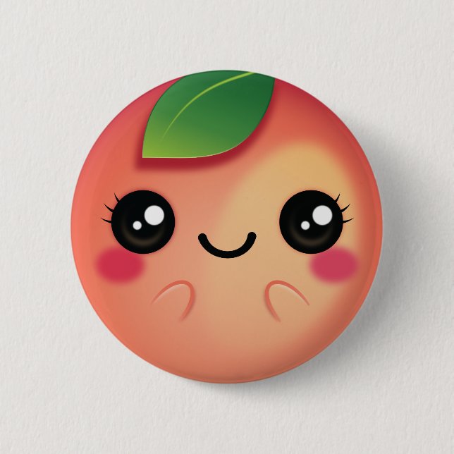 Badge Rond 5 Cm Kawaii Peach (Devant)