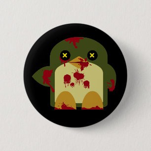 Badge Rond 5 Cm Kawaii Penguin Zombie Gruesome Horreur