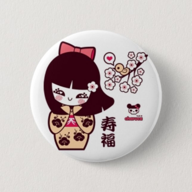 Badge Rond 5 Cm Kawaii peu d'insigne (Devant)