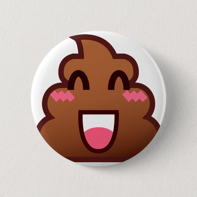 Badge Rond 5 Cm kawaii poop emojis (Devant)